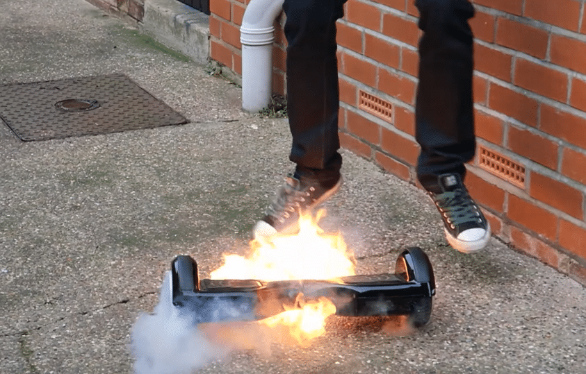 Hoverboard catches on fire