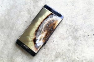 Melted battery on Samsung Galaxy Note 7